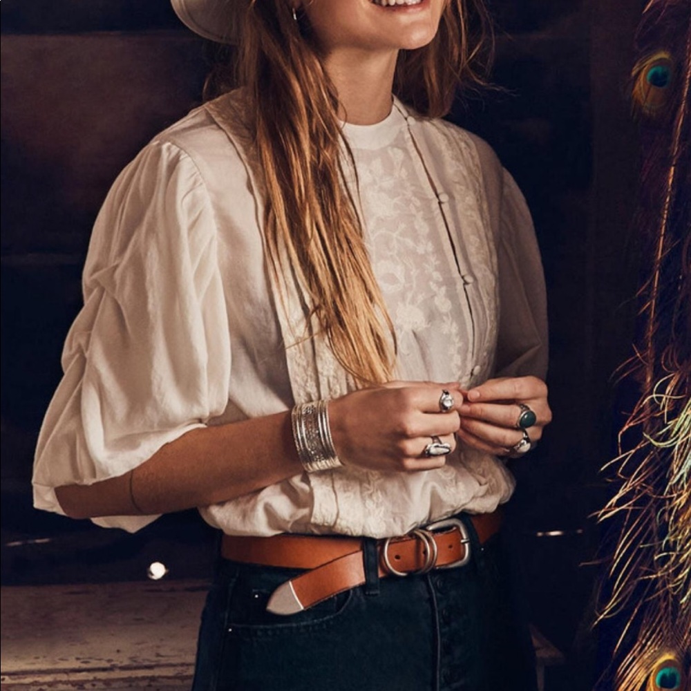 Free People || Ivory Button Blouse - Picture 10 of 10